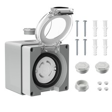 30 Amp Locking Female Generator Power Inlet Box Adapter, NEMA L14-30C Female ...