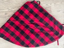Pottery Barn Buffalo Plaid Check Black And Red Tree skirt