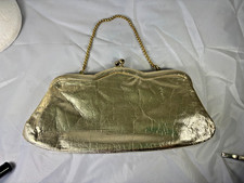 Vintage Gold Purse Chain Clutch Holiday Party Shiny