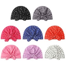 Toddlers Elastic Bonnet Baby Indian Hat Trend Girls Headwear Knotted Dot Caps