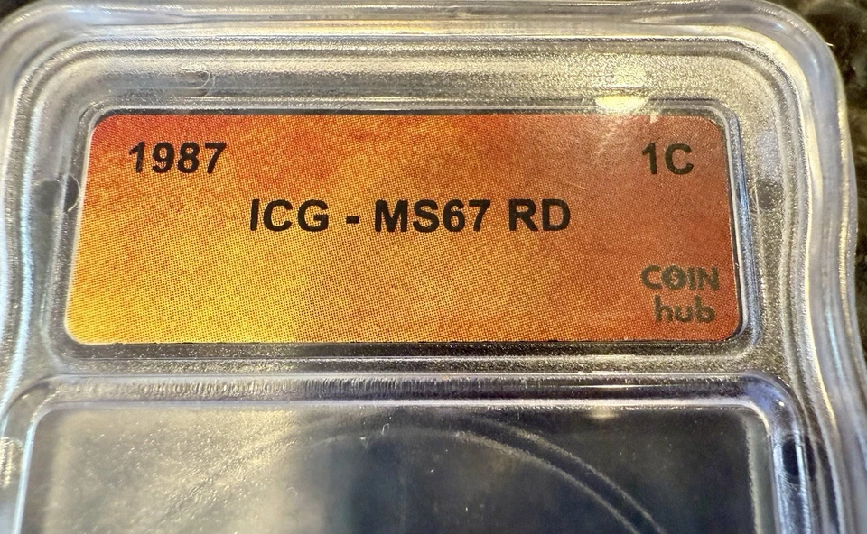 1987 Lincoln Memorial 1 Cent - ICG MS 67RD! - Custom COIN hub Label! - Image 3 of 4