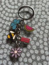 JUST IN Vintage COACH Rare Multi Spring Keychain Fob Purse Charm
