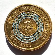 RARE 2020 Australian $2 Two Dollar Blue Coin Australian Olympic Team Resilience
