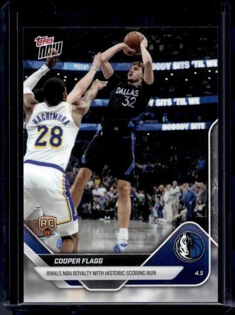 2025-26 Topps Now NBA #242 Cooper Flagg Base Card (Qty) RC Rookie