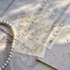 4 Sheets White Nail Art Stickers Decals Bow-Tie Butterfly Nail Stickers 3D Self