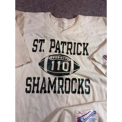 VINTAGE Champion Mens Shirt St Patrick Shamrocks Football Jersey Tee XL Rare
