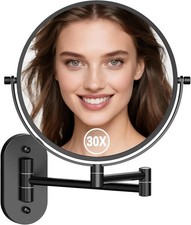 10X Magnifying Wall Mounted Makeup Mirror 8" Double Sided Vanity Bathroom Mirror