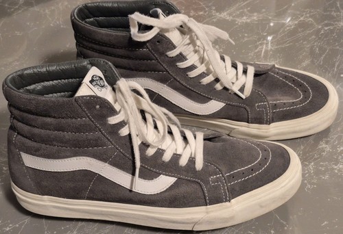 Vans SK8-Hi Zapatos de Skate de caña alta Gris Gamuza Tenis para Hombre Talla 11