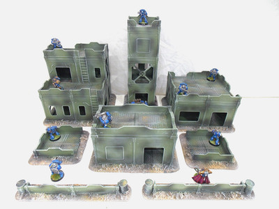 WARGAMING GELÄNDE BEMALT NEU SET MIT 8 STÜCK AUF BESTELLUNG GEFERTIGT. 