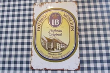 HB Hofbrau Munchen Original Tin Plaque