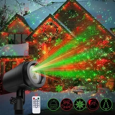NUÜR Christmas Projector Lights Outdoor, Waterproof Christmas Light Project