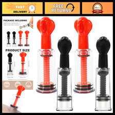 4pcs Nipple Suckers for Flat/Inverted Nipples, Portable Pump Set, Red Black