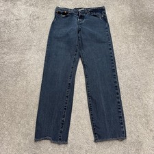 Levi's Wedgie Straight Button Fly Denim Jeans Womens 27 Blue Dark Wash Cotton