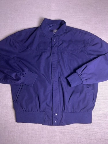 Knights Bridge Bomber Jacket Men L Blue Ribbed Cuffs Snap Front Zip - Size L - product listing photo