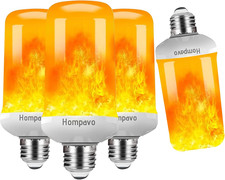 4pc LED Flame Light Bulbs,4 Modes Flickering Light Bulbs with Upside down Effect