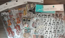 New scrapbook stickers Music Notes Orchestra Band Piano Drums Cello Punk Rock