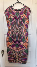 Indication Multicolor Geometric Print Bodycon Dress Size 10