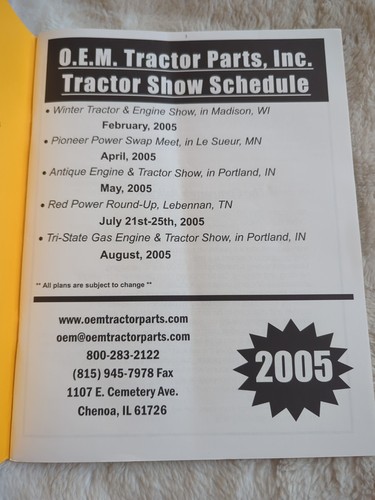 2005 FARMALL OEM INC Tractor 1939-1958 IH Tractors Replacement Parts Catalog - Picture 3 of 4
