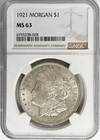 1921 $1 Morgan Silver Dollar MS63 NGC Uncirculated Philadelphia