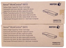 Lot of 2 Genuine Xerox 106R02754 Yellow High Capacity Toner For WorkCentre 6655