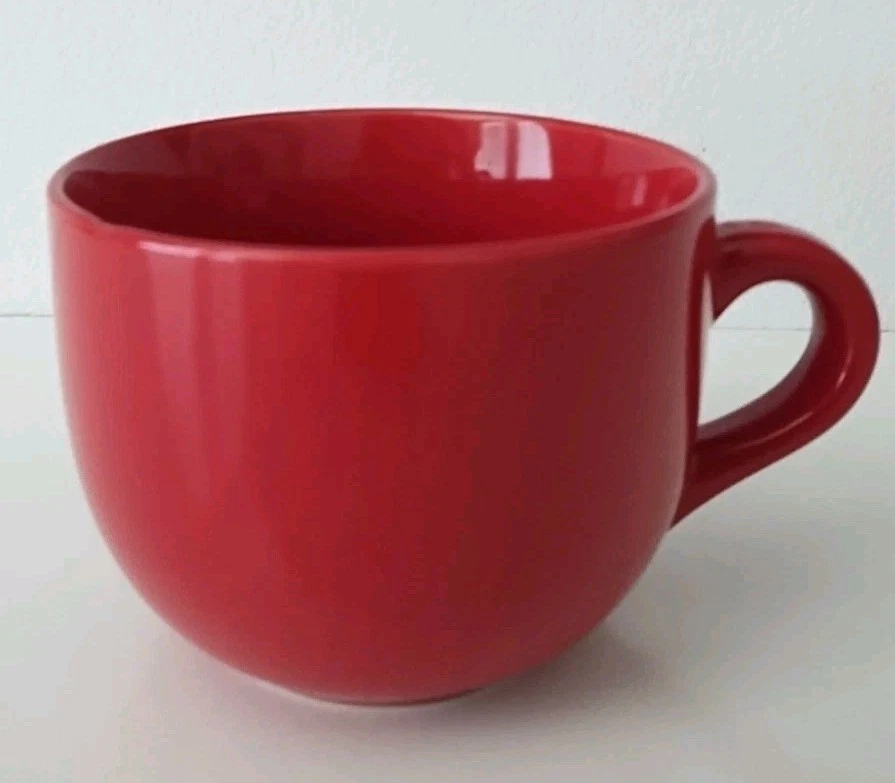 Taza de té de café de gran tamaño Pier 1 Imports taza tazón de sopa gres rojo Foto 3 de 4
