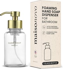 Glass Foaming Hand Soap Dispenser 14 Oz Gold Foaming Soap Dispenser Clear Bottle