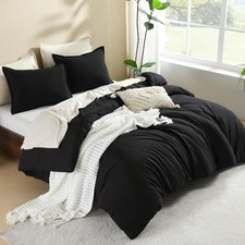 Litanika Comforters Black Oversized King Size, 3 Pieces Lightweight Solid Bed...