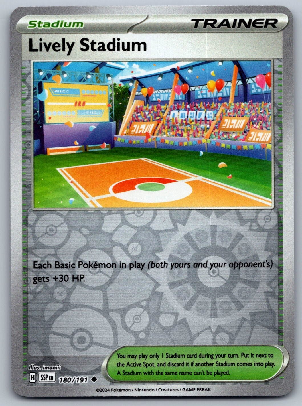 Pokemon Surging Sparks - Reverse Holo Lively Stadium 180
