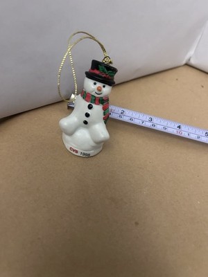 VTG Christmas Snowman Ceramic Ornament CVS 1998