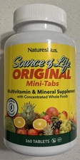 Natures Plus Source of Life Multivitamin – 360 Mini-Tablets – Expires 04/2029