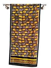 59"X14"Cows Print Pure Mulberry Crepe Silk Long Scarf 150cmX35cm4-26