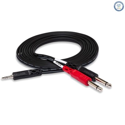 Oxygen-Free Copper Stereo Breakout Cable - 10ft 3.5mm TRS to Dual 1/4 Inch