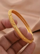 2.6 (M) 2 piece 24k gold plated Dubai indian bangle Bracelet Jewellery Set Uk