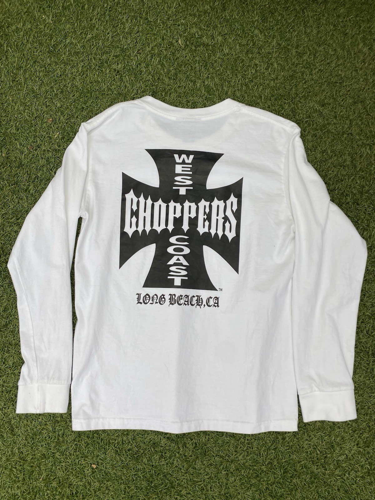 Vintage West Coast Choppers Long Sleeve Shirt THRASHED Distressed medium