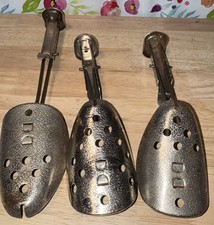 3 Vintage Ekco Hammered Metal Shoe Tree Shapers Adjust See Pictures For Size.