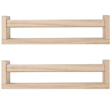 Nursery Book Shelves, Set of 2 Wood Floating Book Shelves for Kids Room, Kitc...