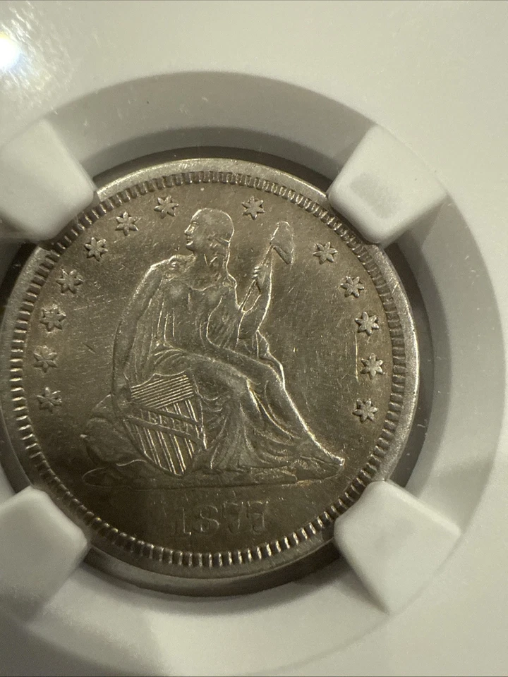 1877 CC SEATED LIBERTY QUARTER XF Details Cleaned - Image 2 of 4