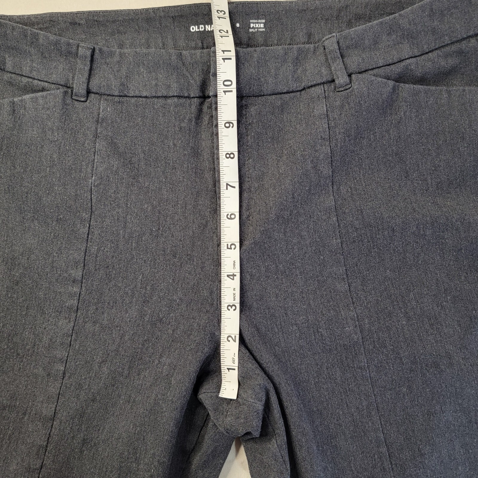 Old Navy High Rise Pixie Split Hem Gray Stretch D… - image 17