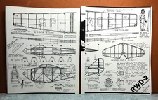 POLISH RWD-2 MONOPLANE BALSA FREE FLIGHT MODEL AIRPLANE PLANS 13" WINGSPAN