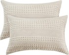 PHF 100% Cotton Waffle Pillowcases Queen Size, 2 Pack Soft Breathable