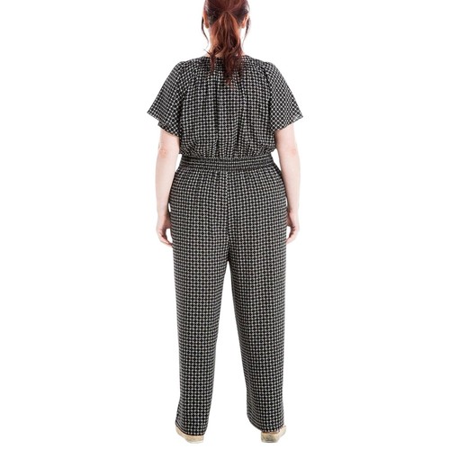 Mono Max Studio Pierna Ancha Azulejo Lunares Cinturón Carrera Informal Negro Blanco 3XL - Imagen 2 de 7