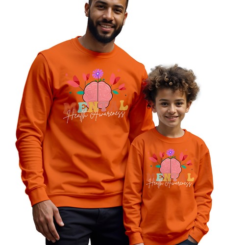 Mens Kids Floral Brain Mental Health Awareness Sweatshirt Jumper Anxiety #MHA - Picture 22 of 29