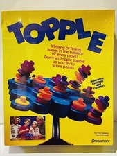 NEW Vtg TOPPLE Game Pressman Family Fun Complete 1999 Yellow Box SEALED BOX