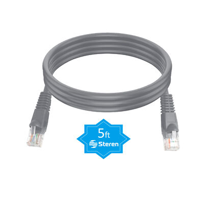 Steren 5ft Cat5e Patch Cord Non-Booted UTP cULus Gray