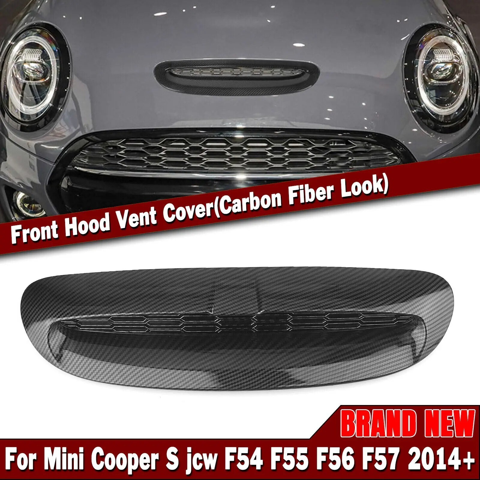 Grille d'aération de capot carbone Mini Cooper S JCW 2014-2023 noir - 2