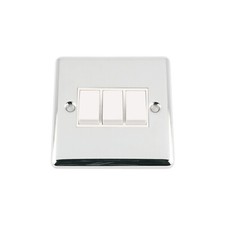 A5 Products POLISHED CHROME Classic Full Range Switches 1/2/3/4 Gang 2 Way