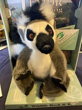 Nos 1997 Ring Tail Lemur Book & Stuffed Animal Plush Toy