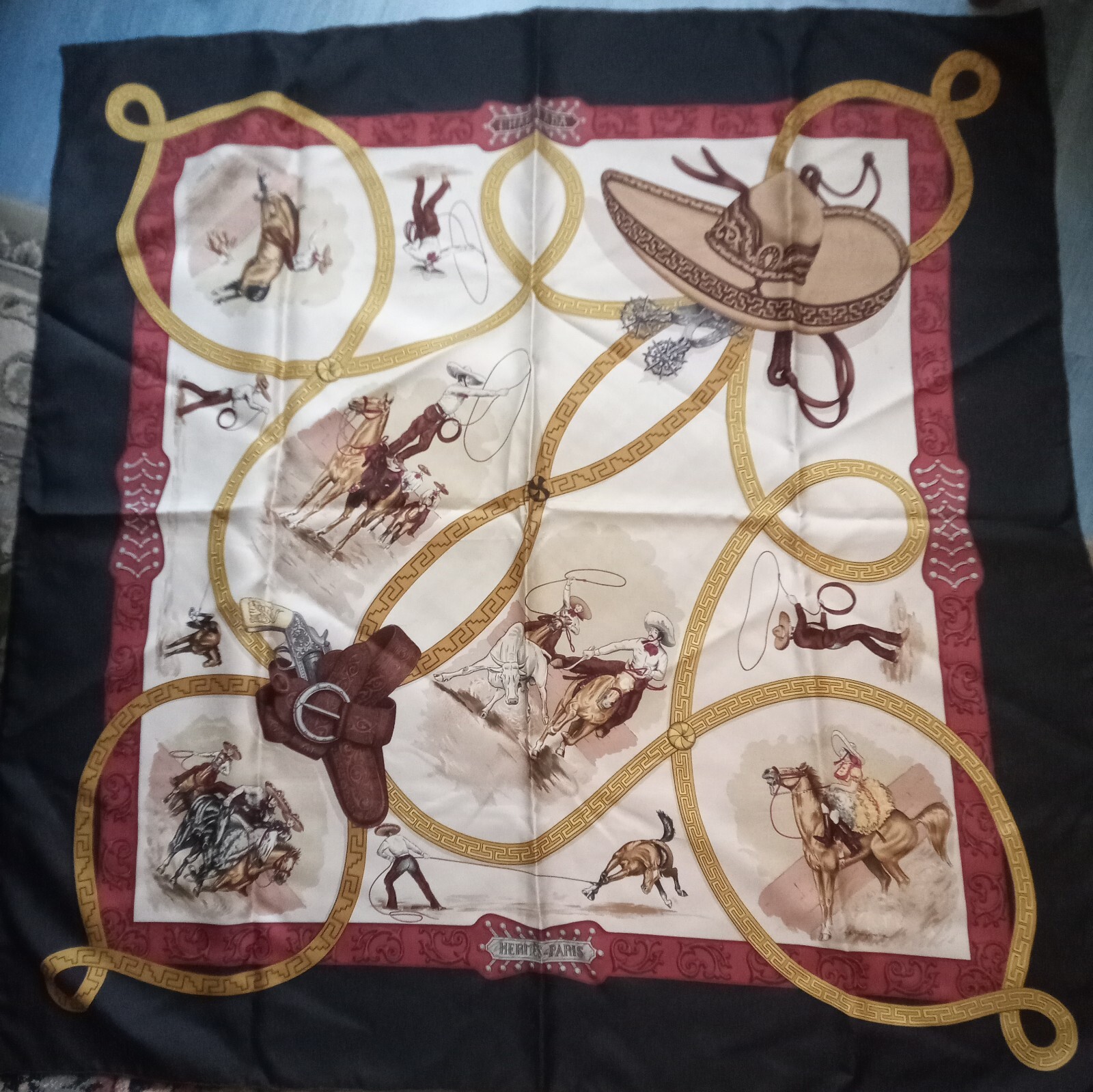 Authentic Hermès '' Charreada'' Square Scarf - image 1