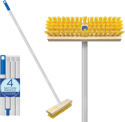 #ad Products Deck Scrub Brush W 48quot; Long Handle amp; 9quot; X 3.5quot; Scrubber Durable Fi... $39.95