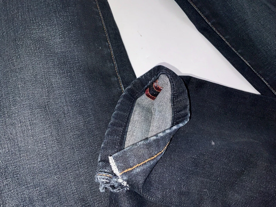 Pantalones de mezclilla Notify Bamboo para mujer talla 27 lavado oscuro envejecido hecho en Italia YGI F4-13 Foto 4 de 4